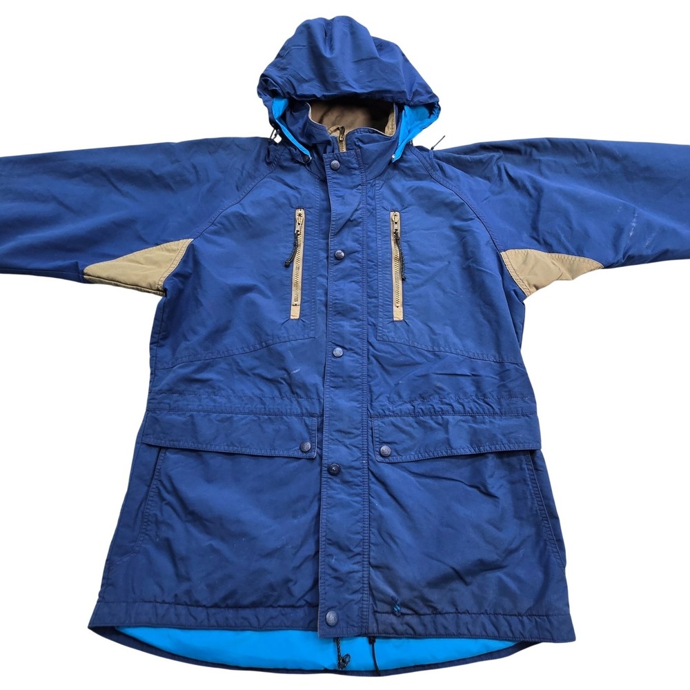 REI Jacket Mens M Blue Parka Hooded Lined Insulated Pockets Full Zip Outdoor